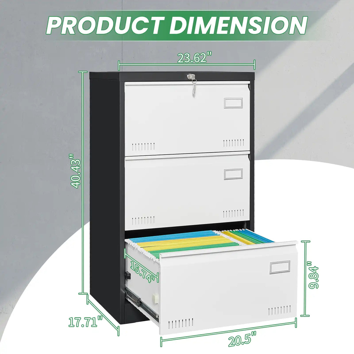 Metal Filing Cabinet with Lock Size drawers