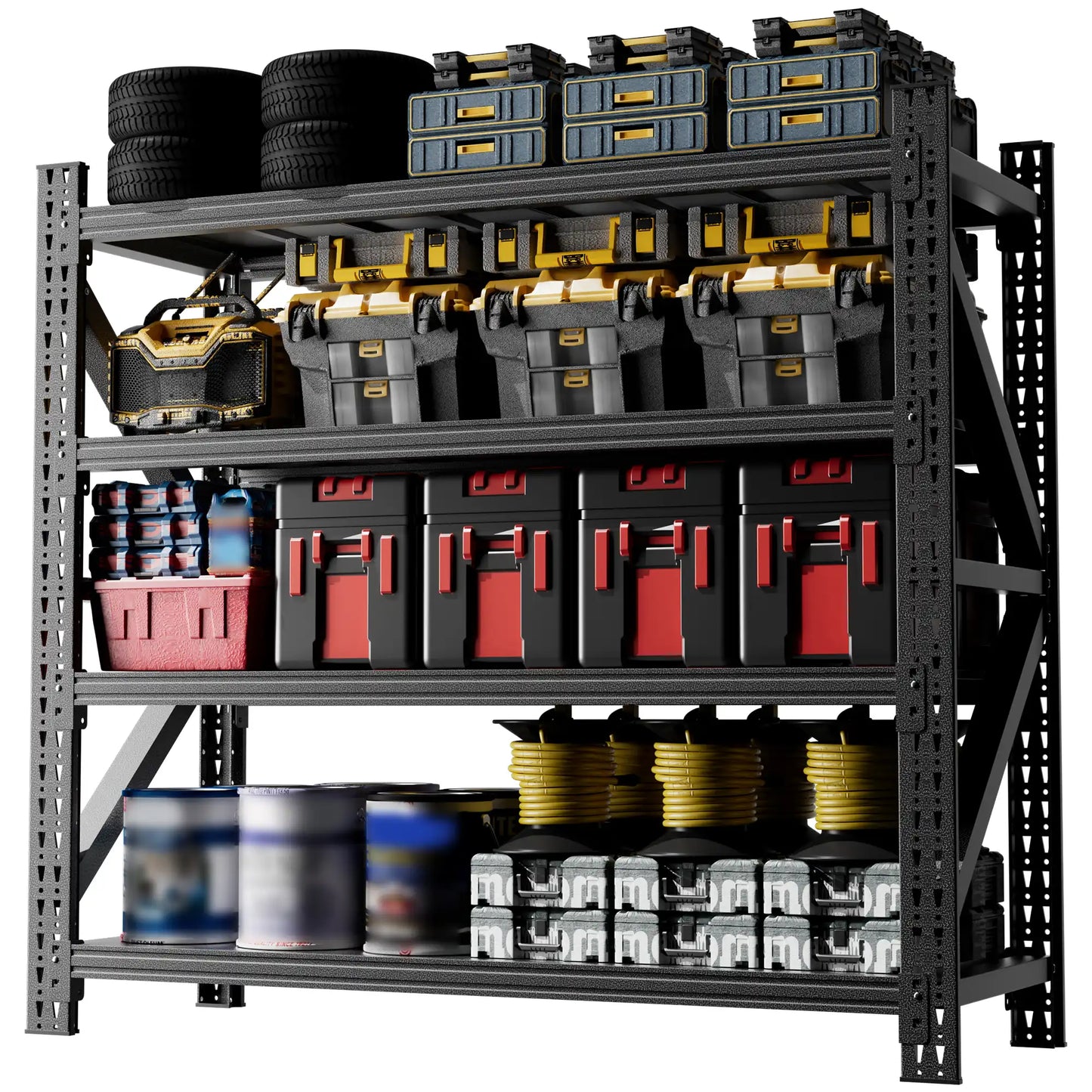 Greatmeet 67" W 4-Tier Heavy Duty Metal Storage Racks for Garage, 5000 LBS Capacity
