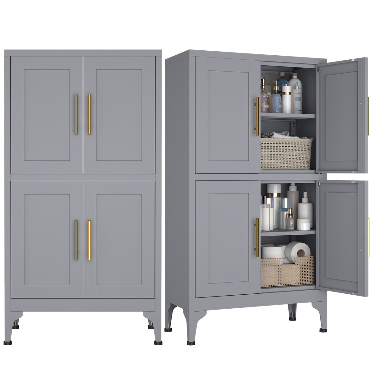 Metal Kitchen Pantry Storage Cabinet #gray
