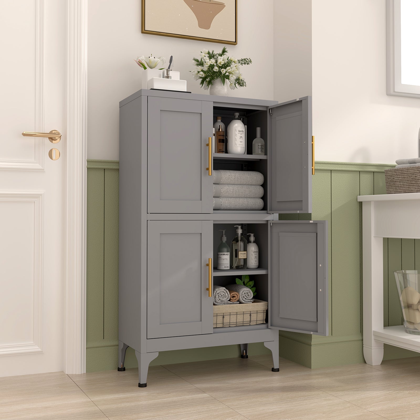 Metal Kitchen Pantry Storage Cabinet 6