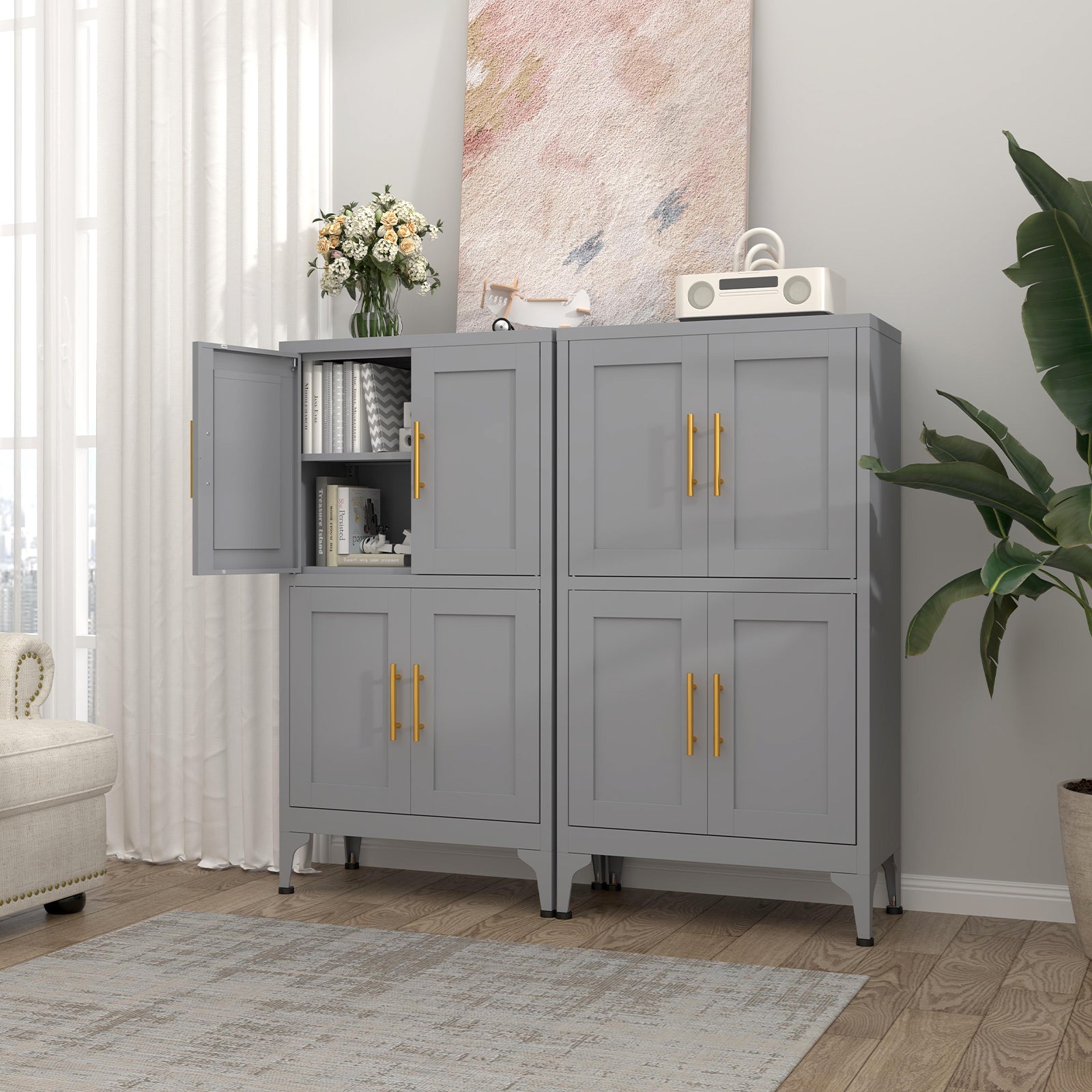 Metal Kitchen Pantry Storage Cabinet Home