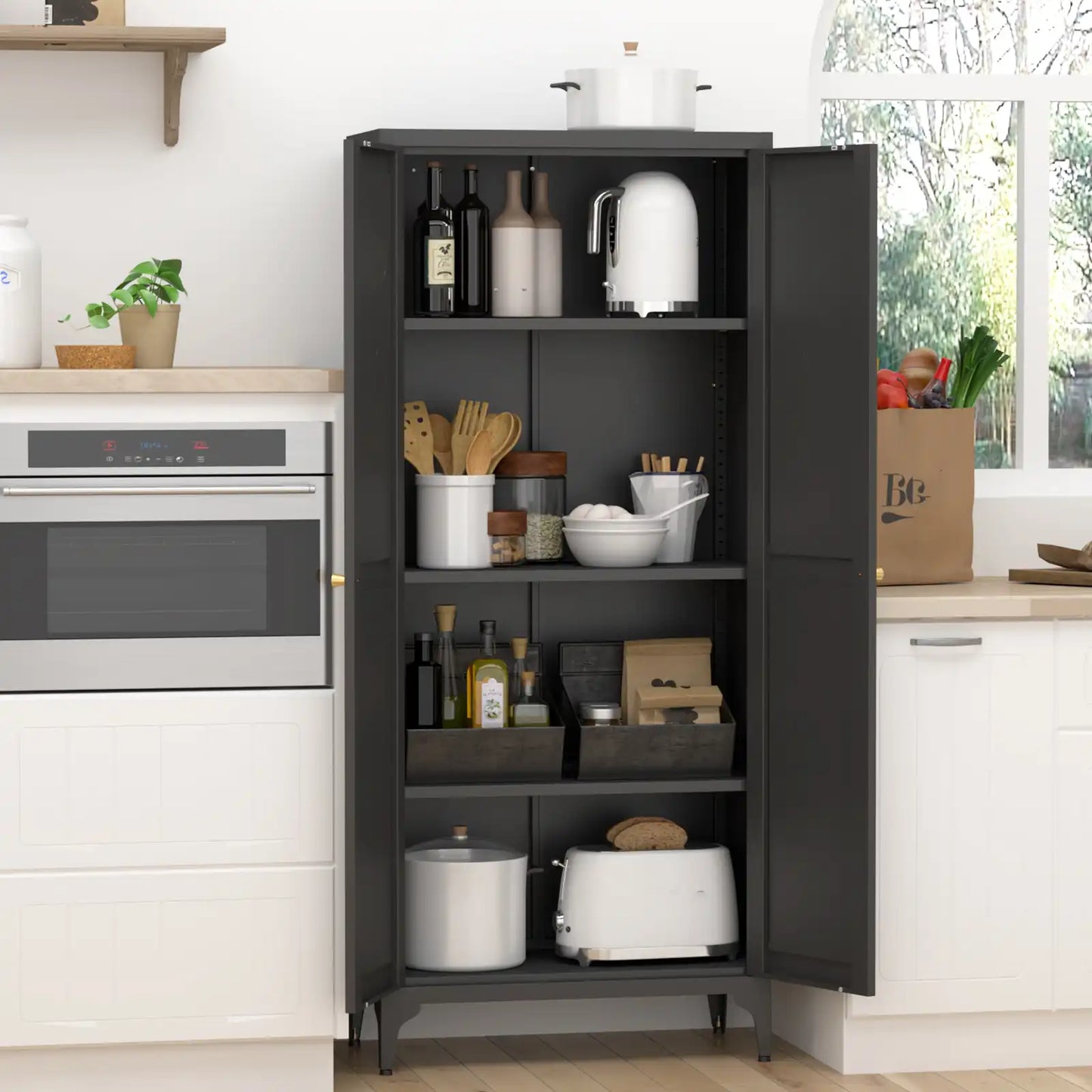 Kitchen Pantry Storage Cabinet Kitchen #black #standard