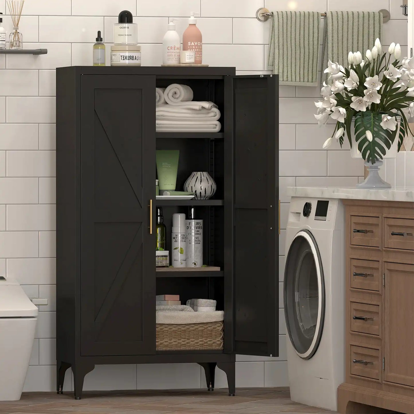 Kitchen Pantry Storage Cabinet Laundry #black #compact