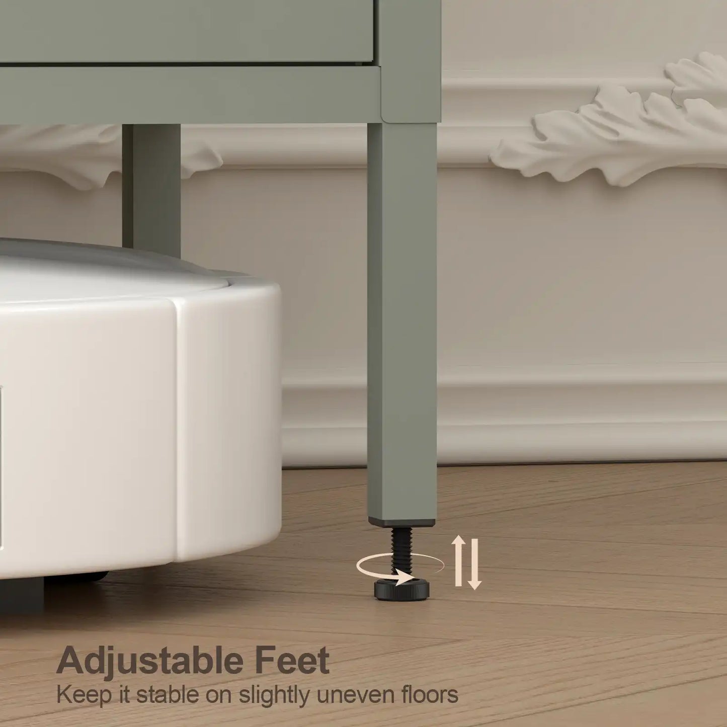 Geatmeet Metal Storage Cabinet,Storage Cabinet with 2 Doors and Adjustable Shelves, Locker Cabinet with legs for Tools, Kitchen & Office