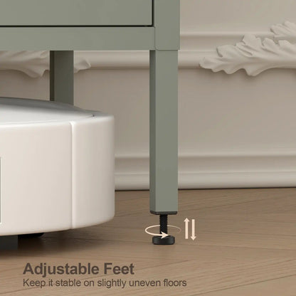 Geatmeet Metal Storage Cabinet,Storage Cabinet with 2 Doors and Adjustable Shelves, Locker Cabinet with legs for Tools, Kitchen & Office