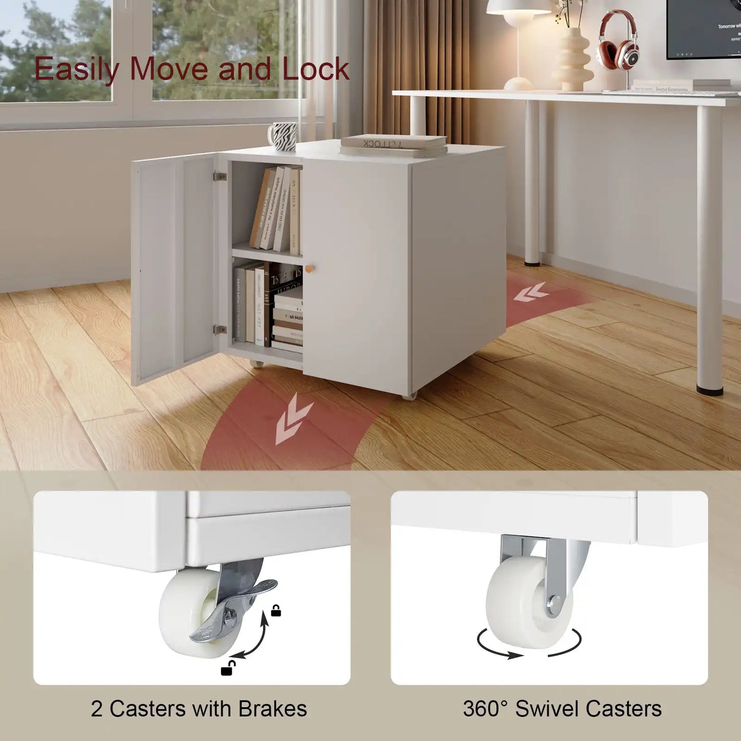 Metal Mobile Printer Table 9 #white #standard