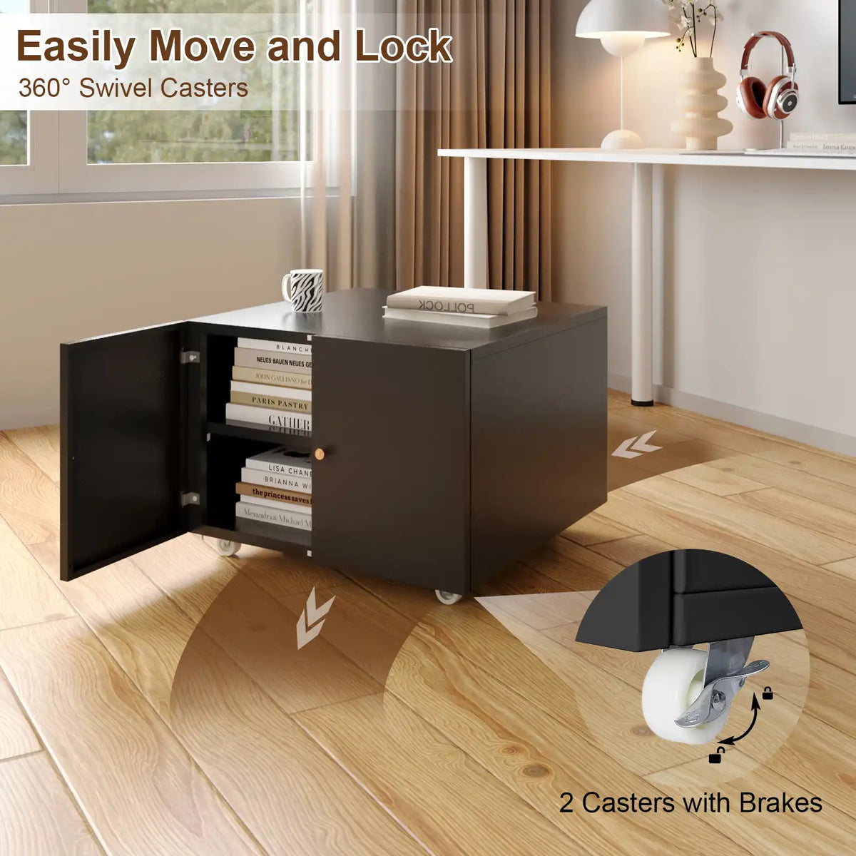 Metal Printer Stand on Wheels for Home Office 1