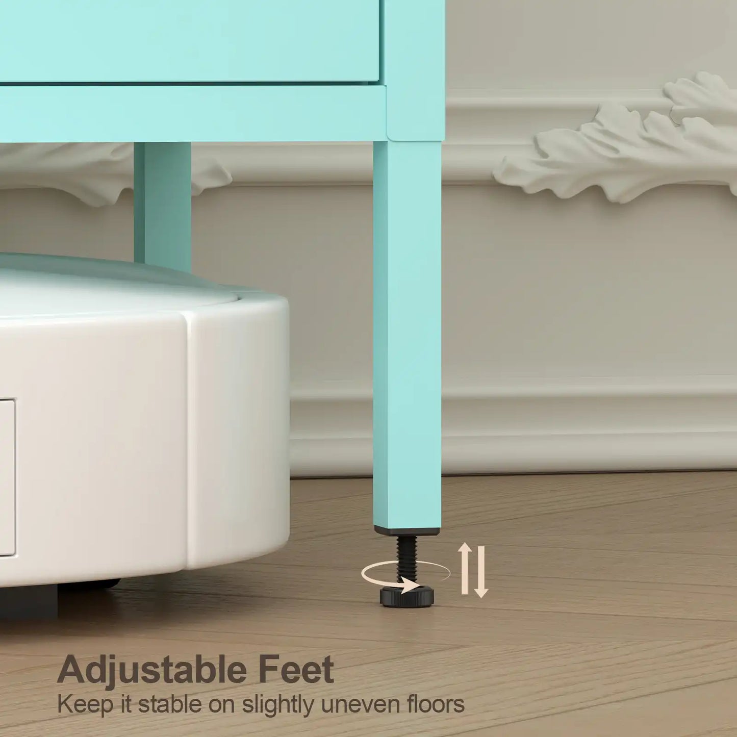 Geatmeet Metal Storage Cabinet,Storage Cabinet with 2 Doors and Adjustable Shelves, Locker Cabinet with legs for Tools, Kitchen & Office