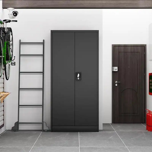 Metal Storage Cabinet with 2 Door and 4 Adjustable Shelves 1 #black