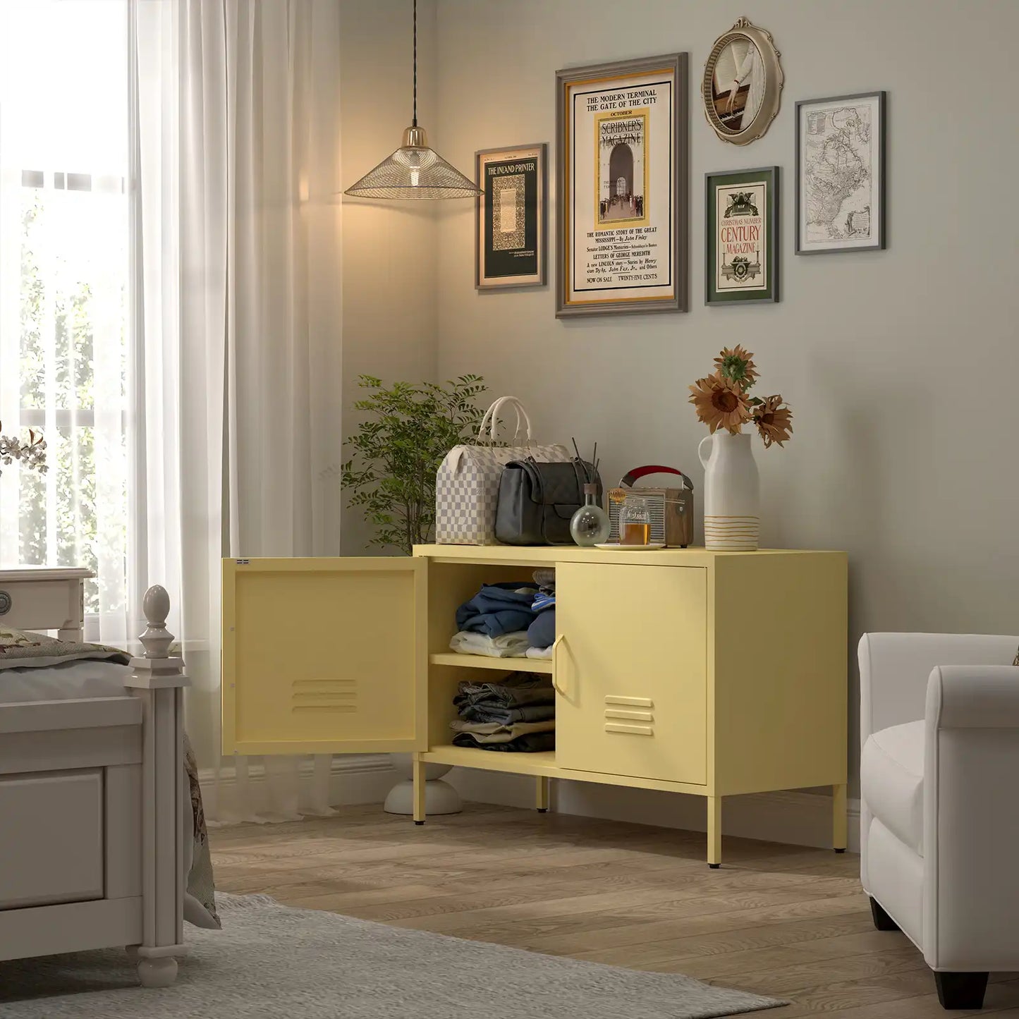 Low TV Stand Console Scene #yellow