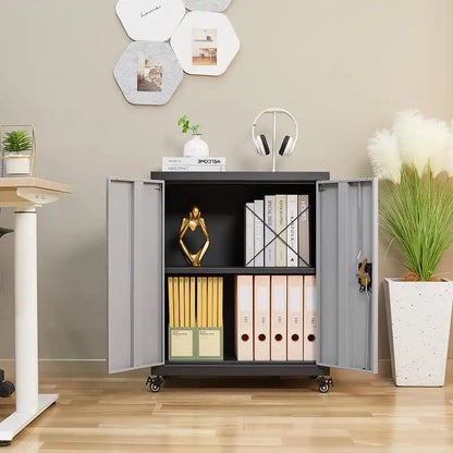 Metal Storage Cabinet with Wheels 10