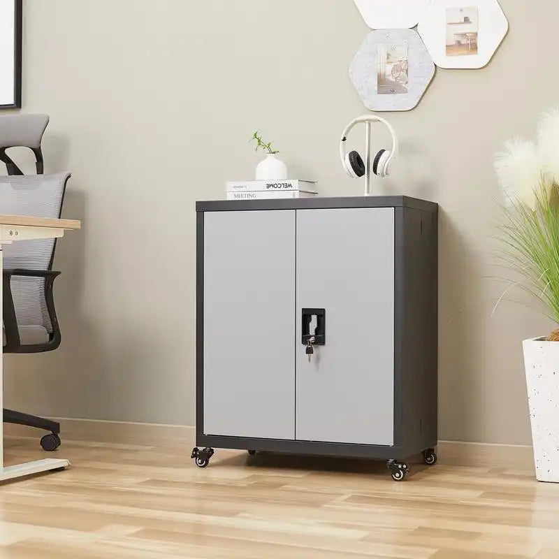 Metal Storage Cabinet with Wheels 12