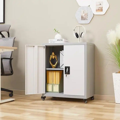 Metal Storage Cabinet with Wheels 7