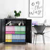 GREATMEET Metal Storage Cabinets with 2 Adjustable Shelves for Home Office with Handle Security Lock