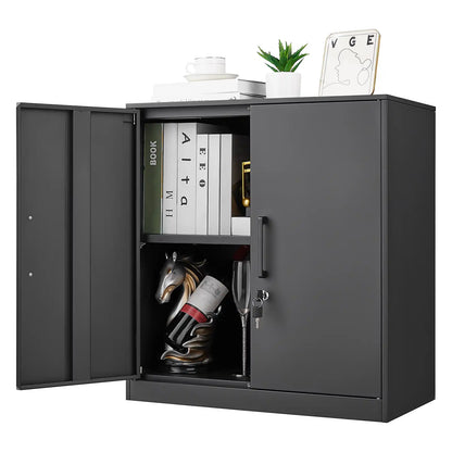 Greatmeet Metal Wall Mounted Cabinet, Lockable Garage Cabinet with Adjustable Shelves, Steel Tool Cabinet for Home, Bathroom,Kitchen, Office