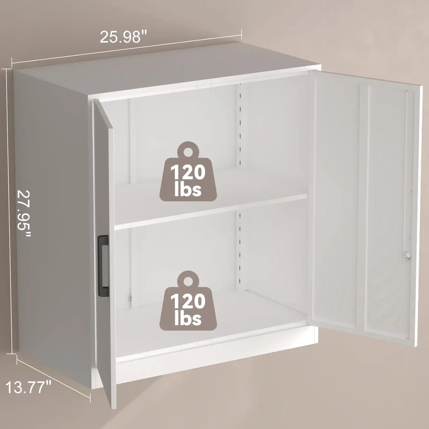 Greatmeet Metal Wall Mounted Cabinet, Lockable Garage Cabinet with Adjustable Shelves, Steel Tool Cabinet for Home, Bathroom,Kitchen, Office