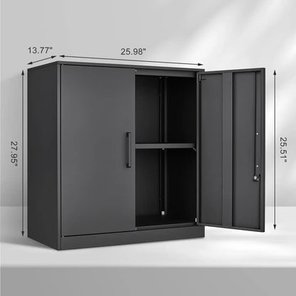 Greatmeet Metal Wall Mounted Cabinet, Lockable Garage Cabinet with Adjustable Shelves, Steel Tool Cabinet for Home, Bathroom,Kitchen, Office