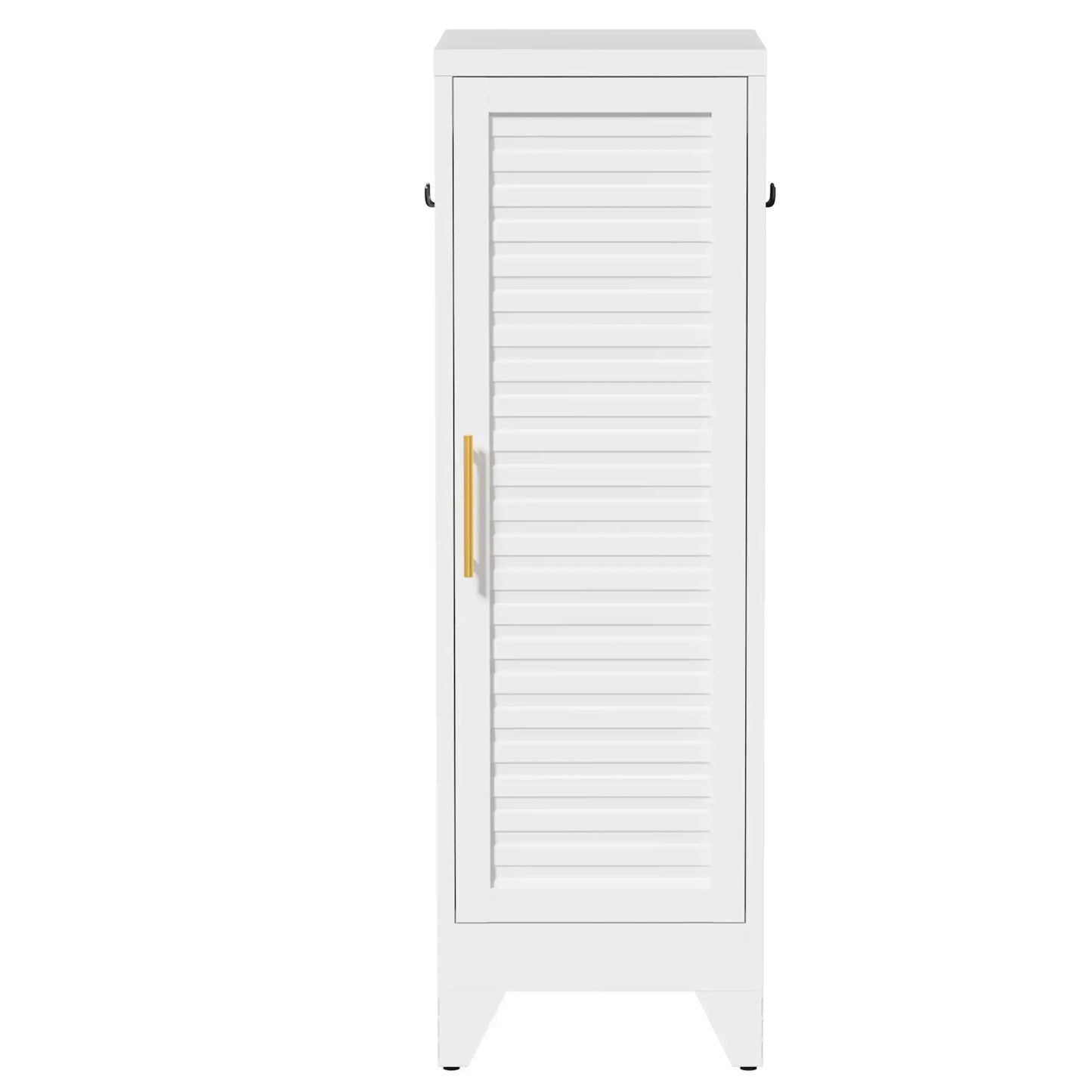 Greatmeet 47.2" H Metal Narrow Cabinet Closet with Single Louvered Door