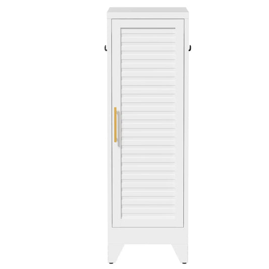 Greatmeet 47.2" H Metal Narrow Cabinet Closet with Single Louvered Door
