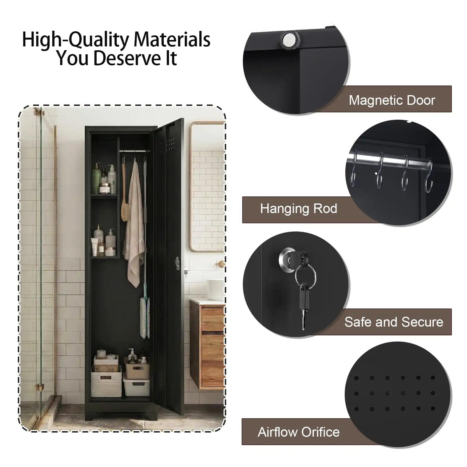 Single Door Broom Closet Detail 1
