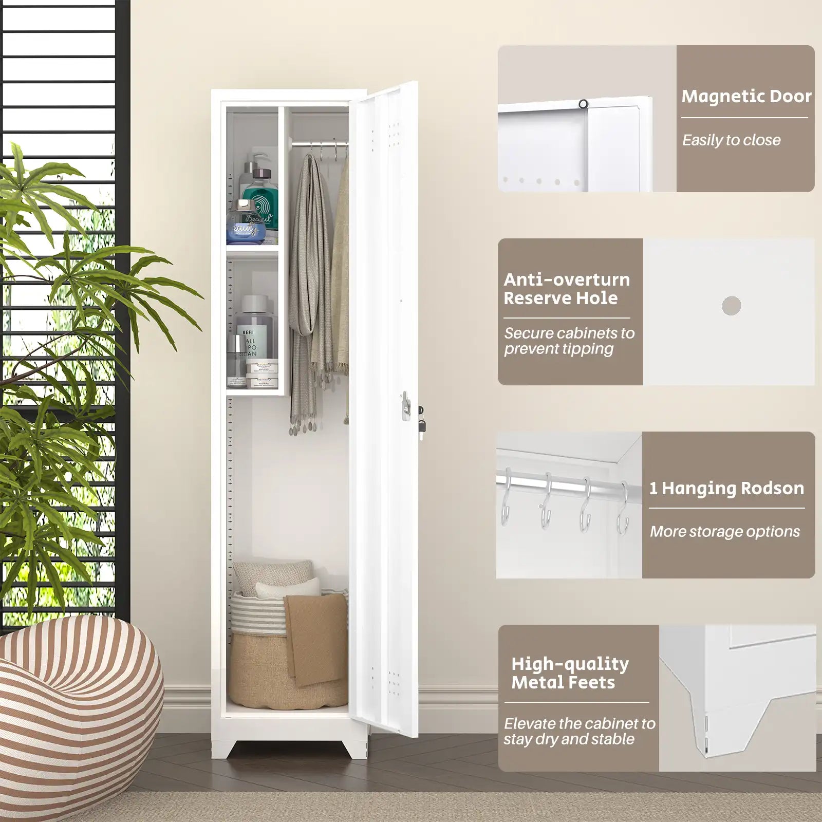 Single Door Broom Closet Detail 6