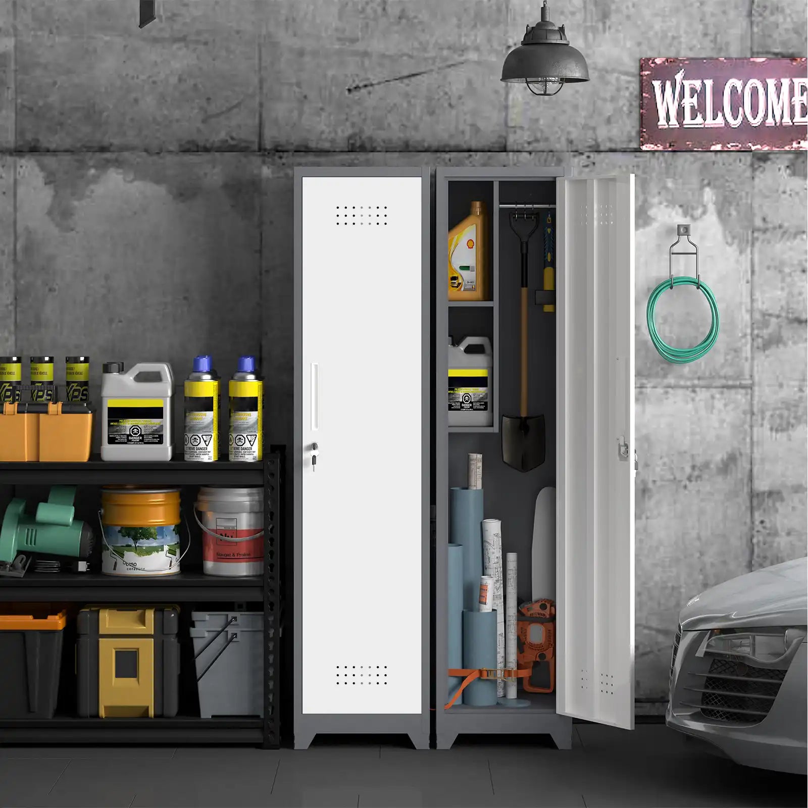 Single Door Broom Closet for Garage