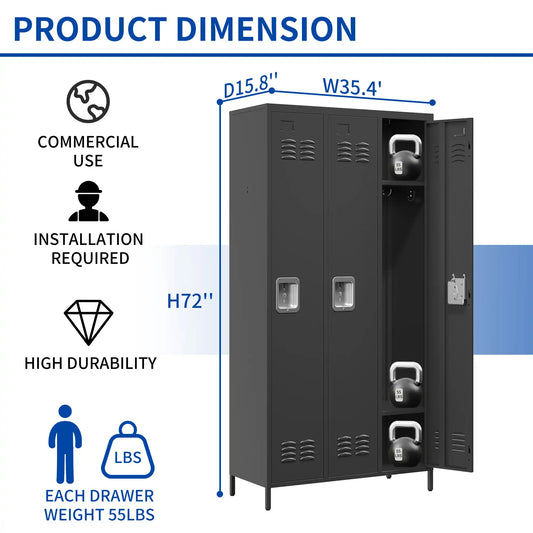 Storage Locker Cabinet for Home Gym Office School 2 #black 