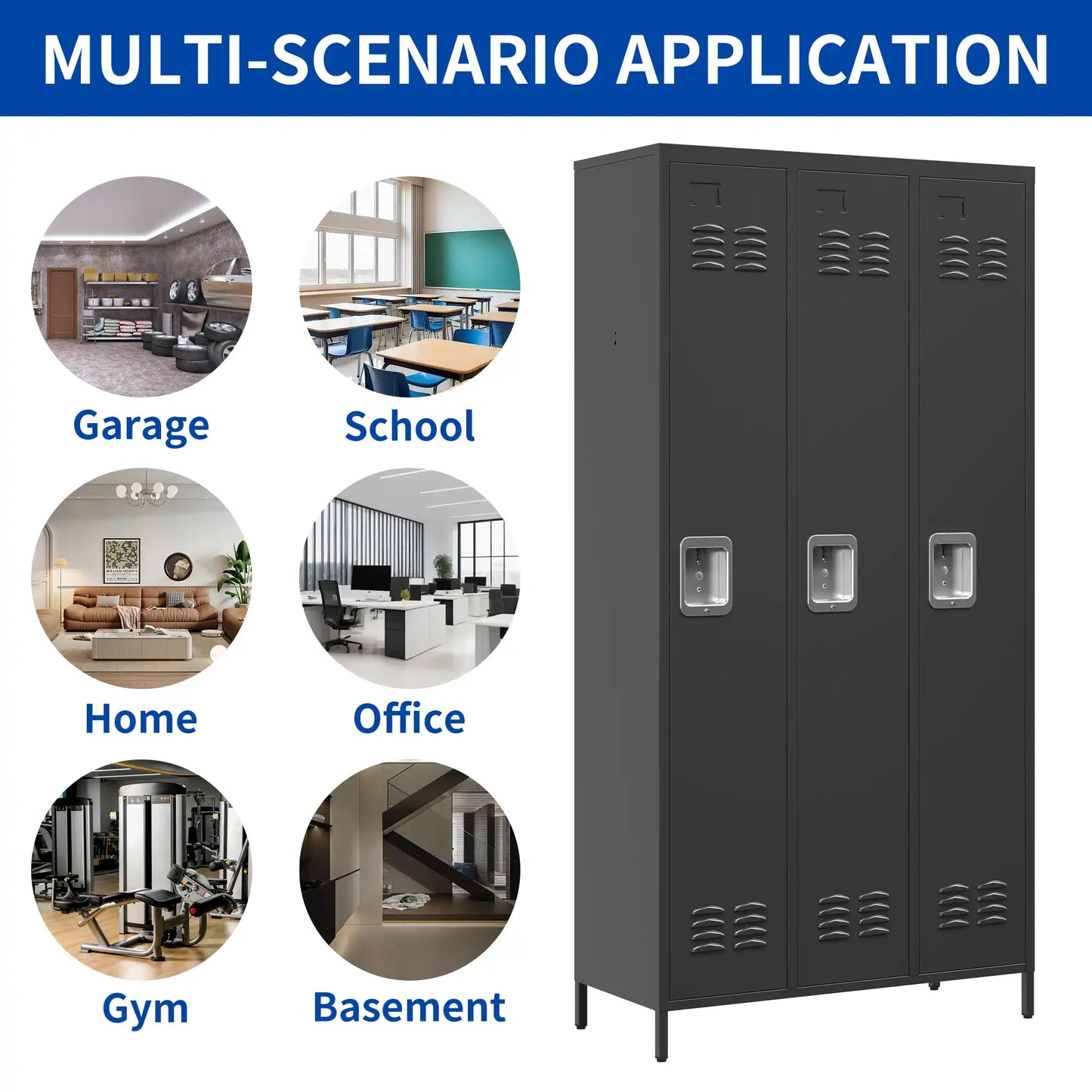 Storage Locker Cabinet for Home Gym Office School 5 #black 