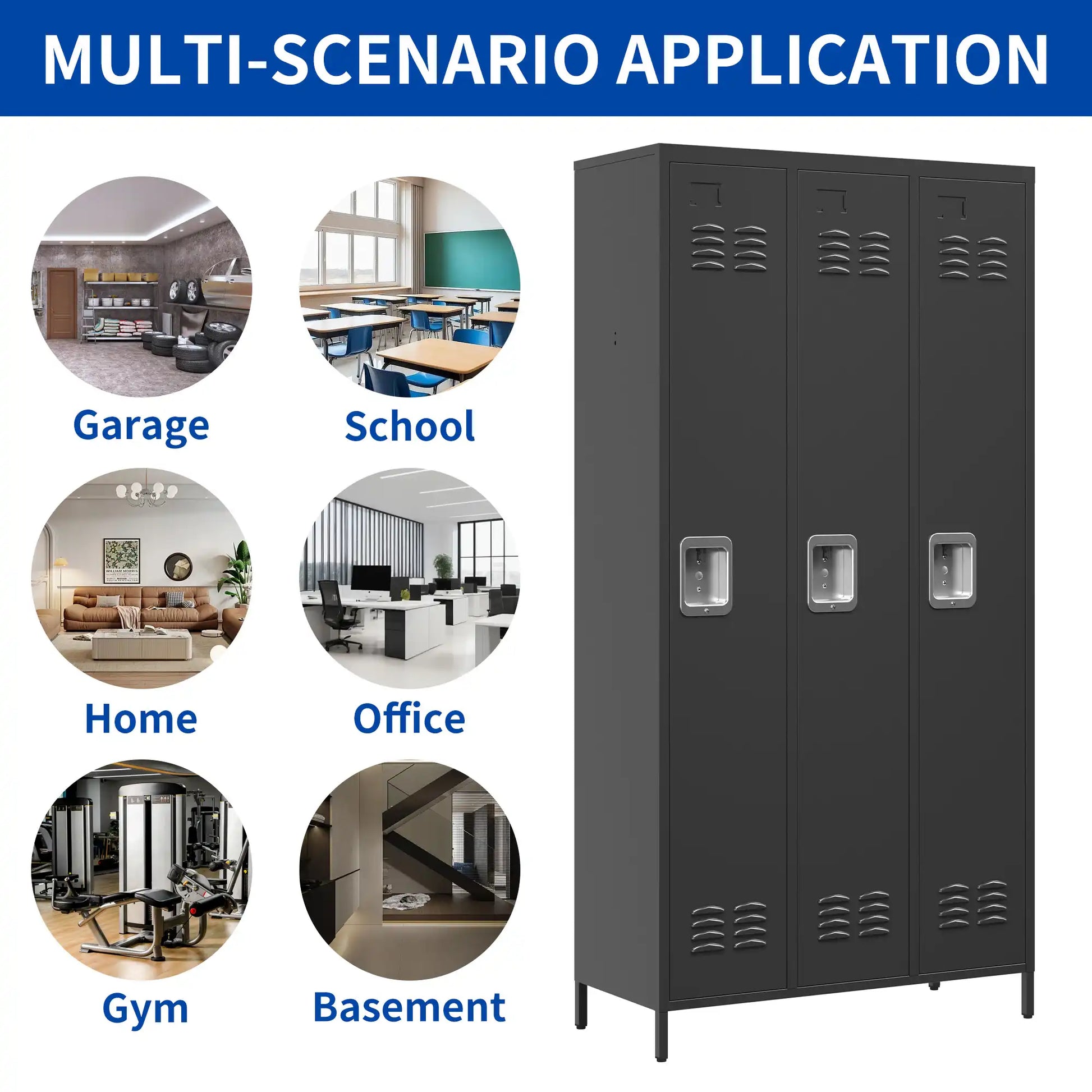 Storage Locker Cabinet for Home Gym Office School 5