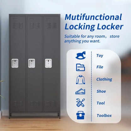 Storage Locker Cabinet for Home Gym Office School 6