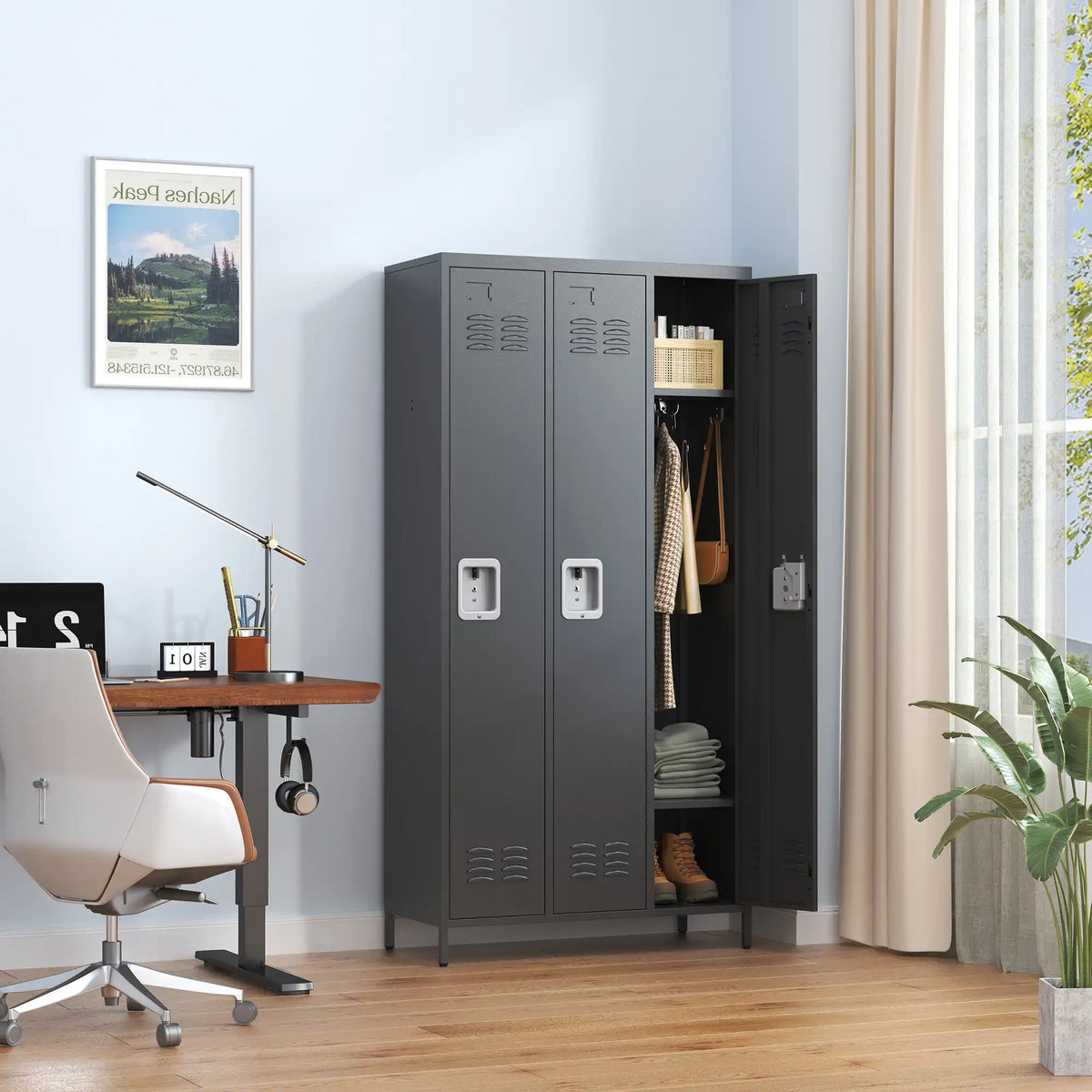 Storage Locker Cabinet for Home Gym Office School 7 #black 