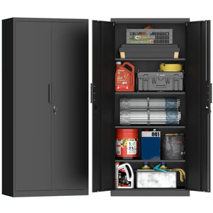 Greatmeet 72" H Tall Metal Garage Storage Cabinet with Lockable Doors and Adjustable Shelves