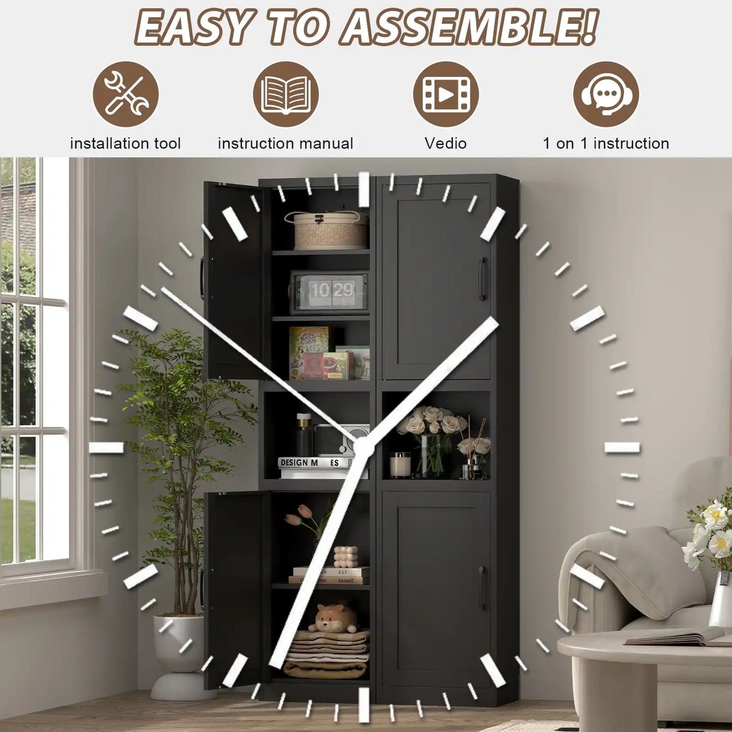 Greatmeet 67" Tall Slim Bathroom Cabinet, Narrow Cupboard Cabinet with Adjustable Shelves, Metal Freestanding Cabinet for Small Spaces, Bathroom, Kitchen, Laundry, Living Room