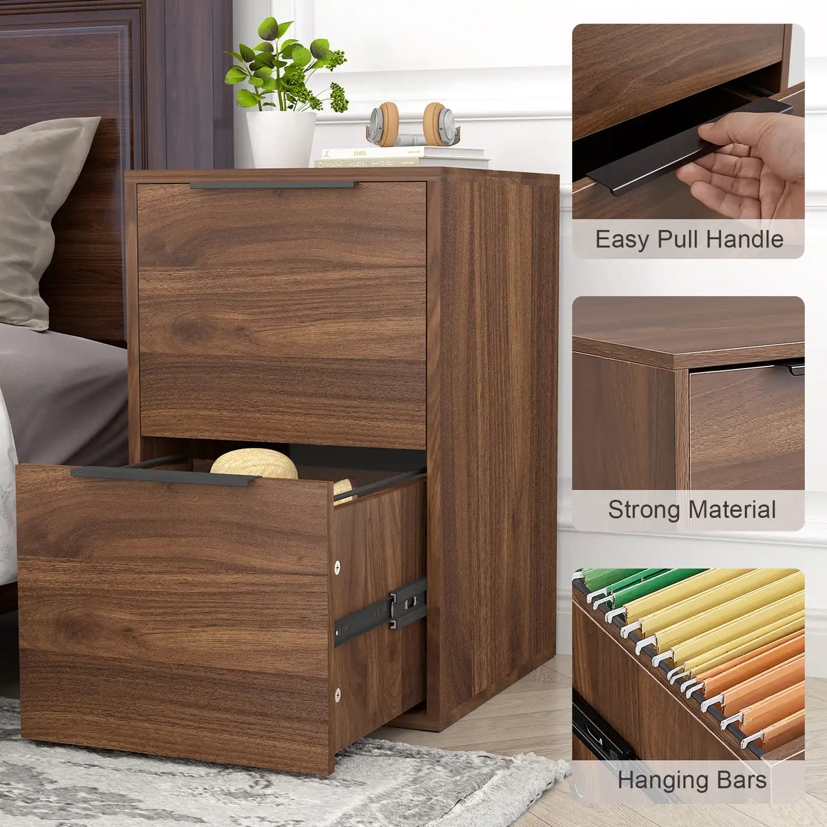 Vertical Wooden Storage Filing Cabinet 13