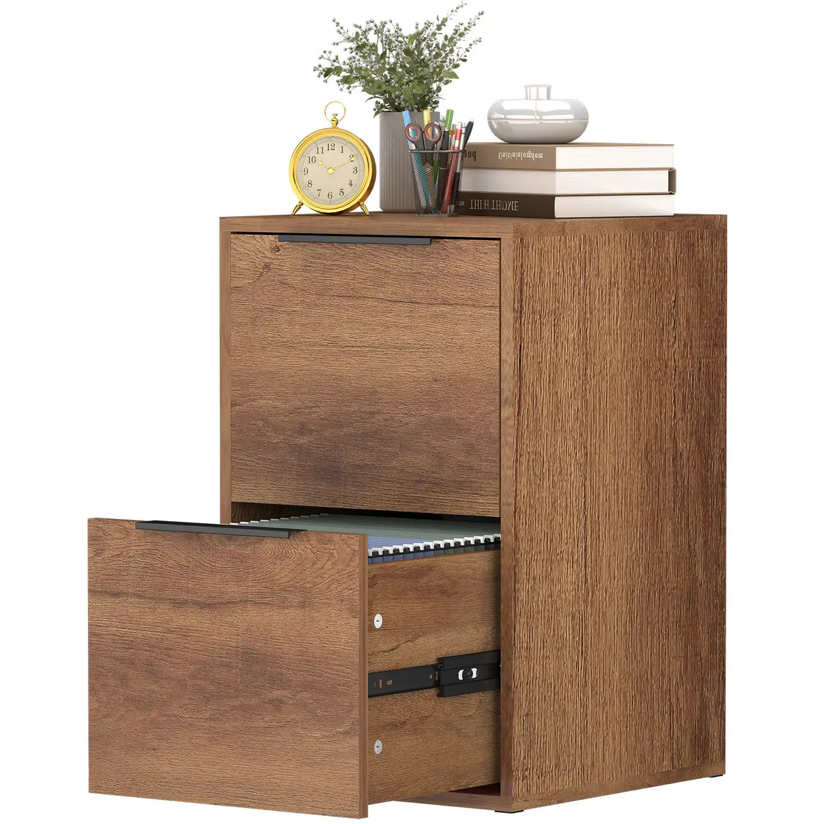 Vertical Wooden Storage Filing Cabinet 2 #brown