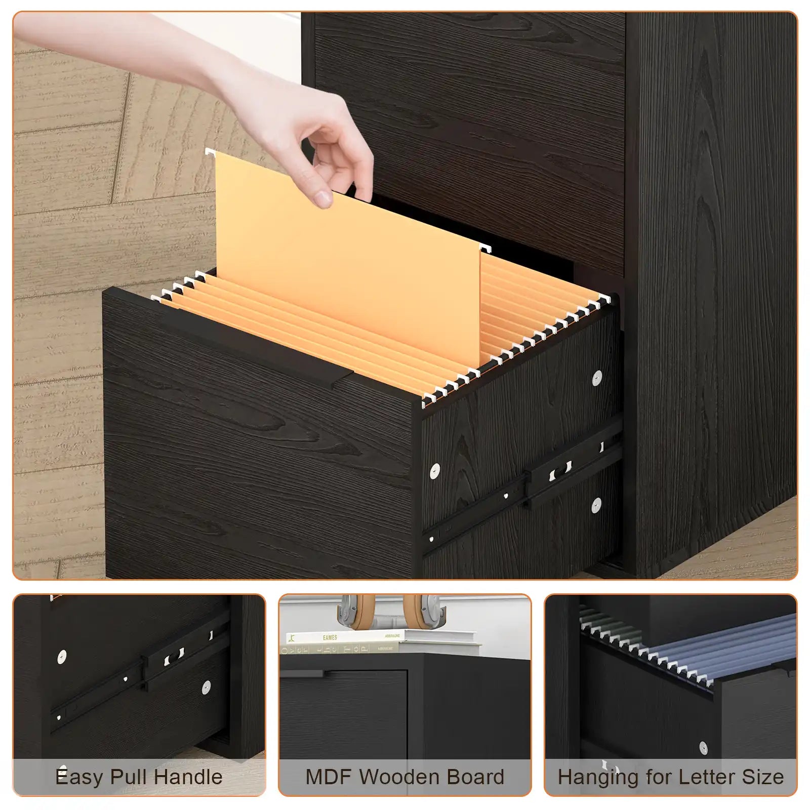 Vertical Wooden Storage Filing Cabinet 6