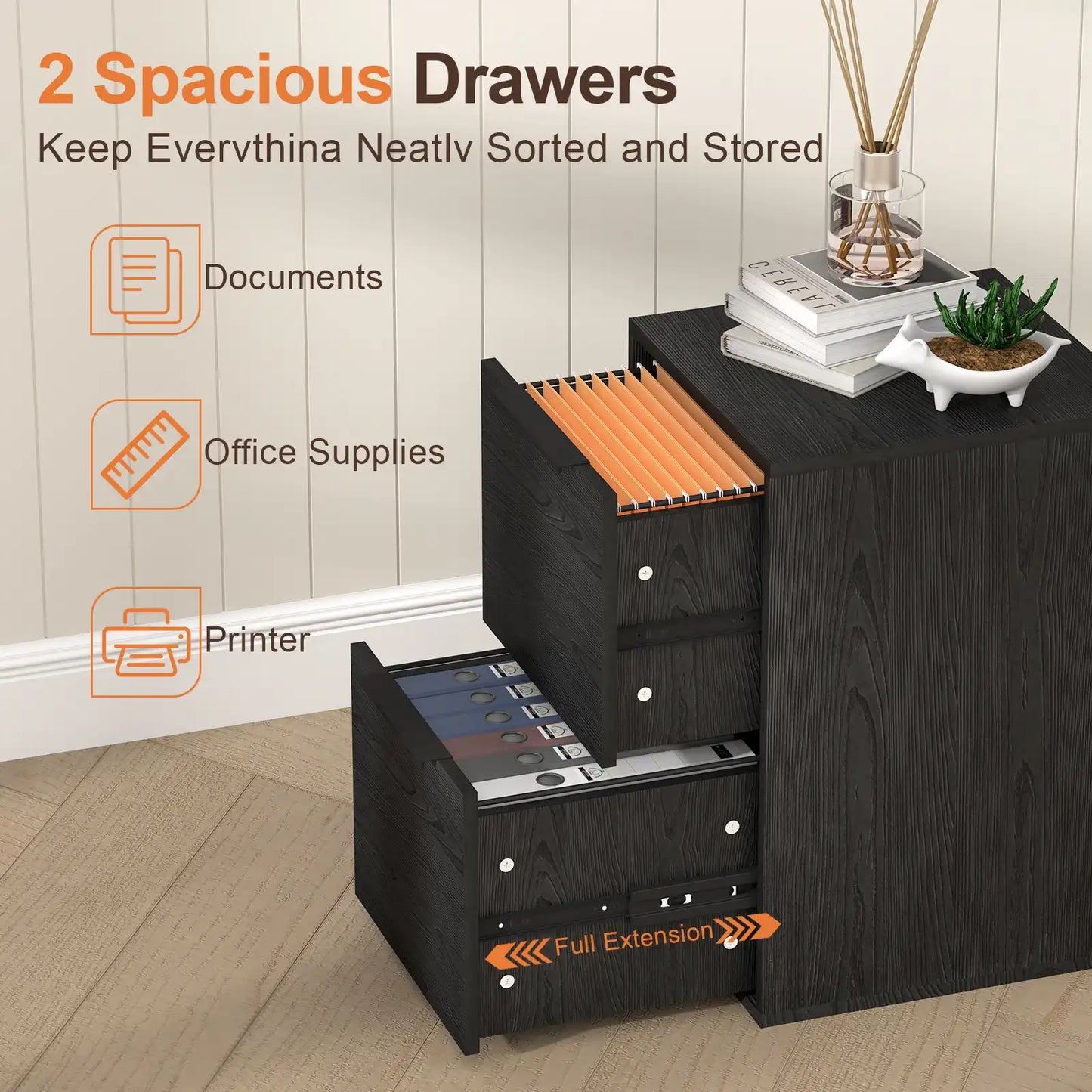 Vertical Wooden Storage Filing Cabinet 7 #black