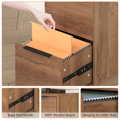 Vertical Wooden Storage Filing Cabinet Details