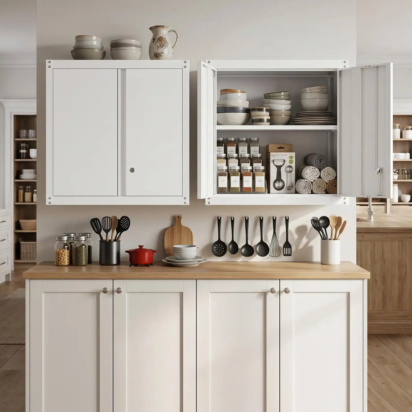 Wall Mounted Metal Storage Cabinet for Kitchen #white