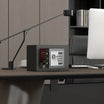 compact steel safe box with digital keypad sitting on a modern office desk #black