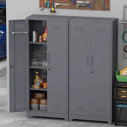 metal broom closet with 2 doors 2
