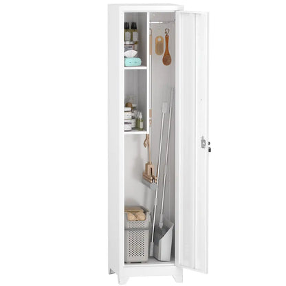 minimalist pure white single door metal locker with a clean modern finish