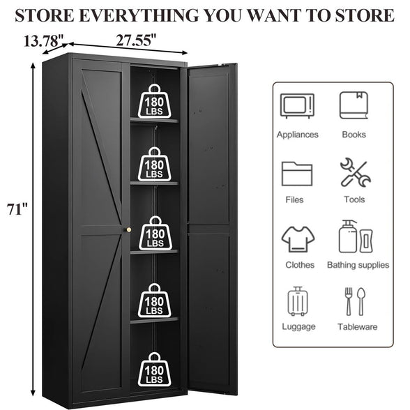 Greatmeet Kitchen Pantry Storage Cabinet, Tall Pantry Cabinet
