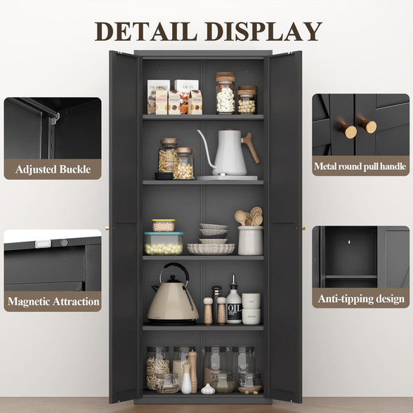 Greatmeet Kitchen Pantry Storage Cabinet, Tall Pantry Cabinet