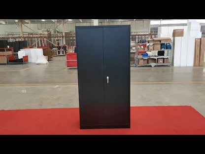 GREATMEET 72" Metal Storage Cabinet 2 Locking Doors Multi-Purpose for Garage, Office