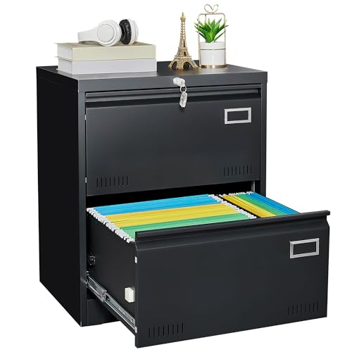 GREATMEET Lateral File Cabinet,Metal Filing Cabinet with Lock,Locking Storage File Cabinet for Hanging Files,Office Lateral File Cabinets for Letter/Legal/F4/A4 Size