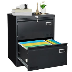 GREATMEET Lateral File Cabinet,Metal Filing Cabinet with Lock,Locking Storage File Cabinet for Hanging Files,Office Lateral File Cabinets for Letter/Legal/F4/A4 Size