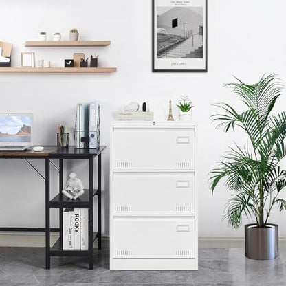 GREATMEET Lateral File Cabinet,Metal Filing Cabinet with Lock,Locking Storage File Cabinet for Hanging Files,Office Lateral File Cabinets for Letter/Legal/F4/A4 Size