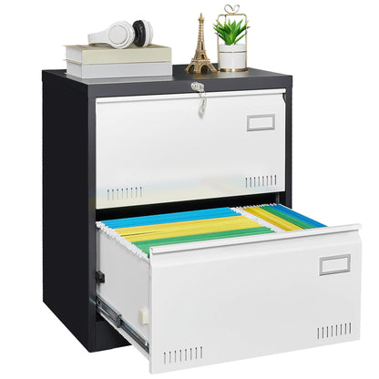 GREATMEET Lateral File Cabinet,Metal Filing Cabinet with Lock,Locking Storage File Cabinet for Hanging Files,Office Lateral File Cabinets for Letter/Legal/F4/A4 Size